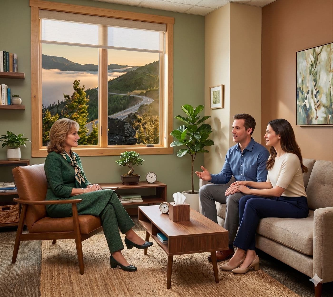 Dr. Paula in session with a couple at her Fort Collins office — Colorado couples therapy